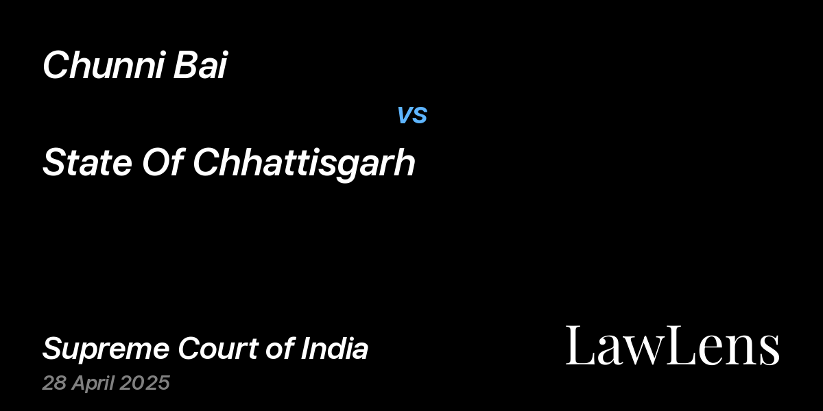 Preview image for Chunni Bai vs. State Of Chhattisgarh