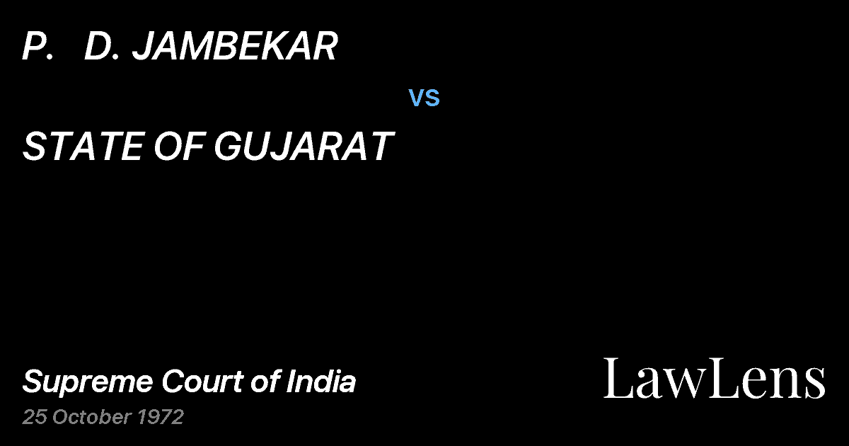 Preview image for P.   D. JAMBEKAR vs. STATE OF GUJARAT
