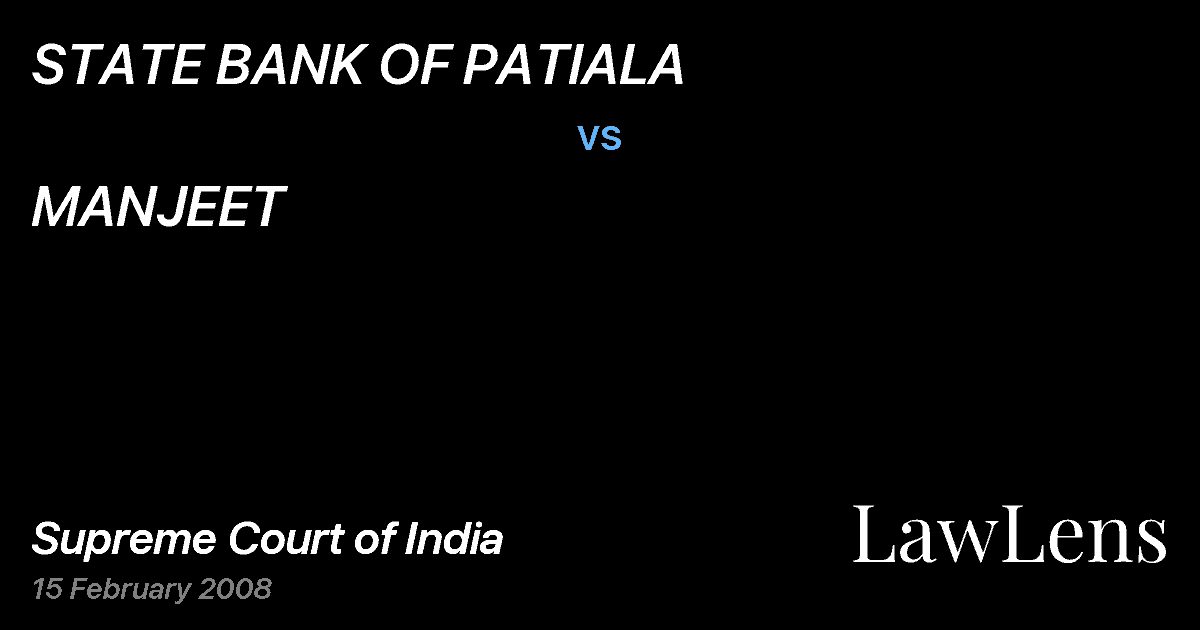 Preview image for STATE BANK OF PATIALA vs. MANJEET
