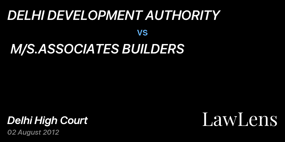 Preview image for DELHI DEVELOPMENT AUTHORITY  vs.  M/S.ASSOCIATES BUILDERS