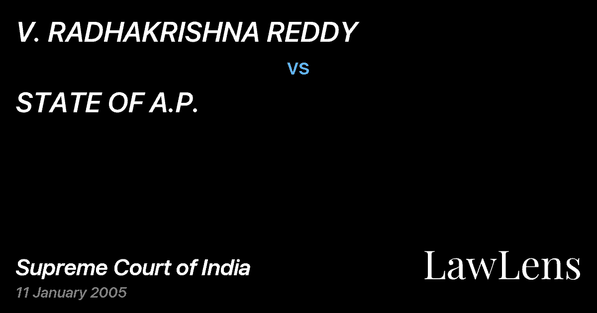 Preview image for V. RADHAKRISHNA REDDY vs. STATE OF A.P.