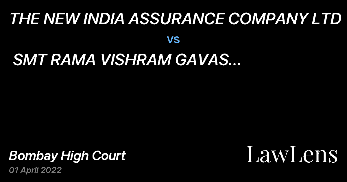 Preview image for THE NEW INDIA ASSURANCE COMPANY LTD  vs.  SMT RAMA VISHRAM GAVAS...