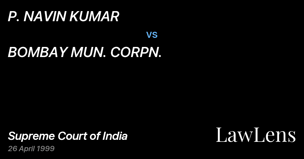 Preview image for P. NAVIN KUMAR vs. BOMBAY MUN. CORPN.