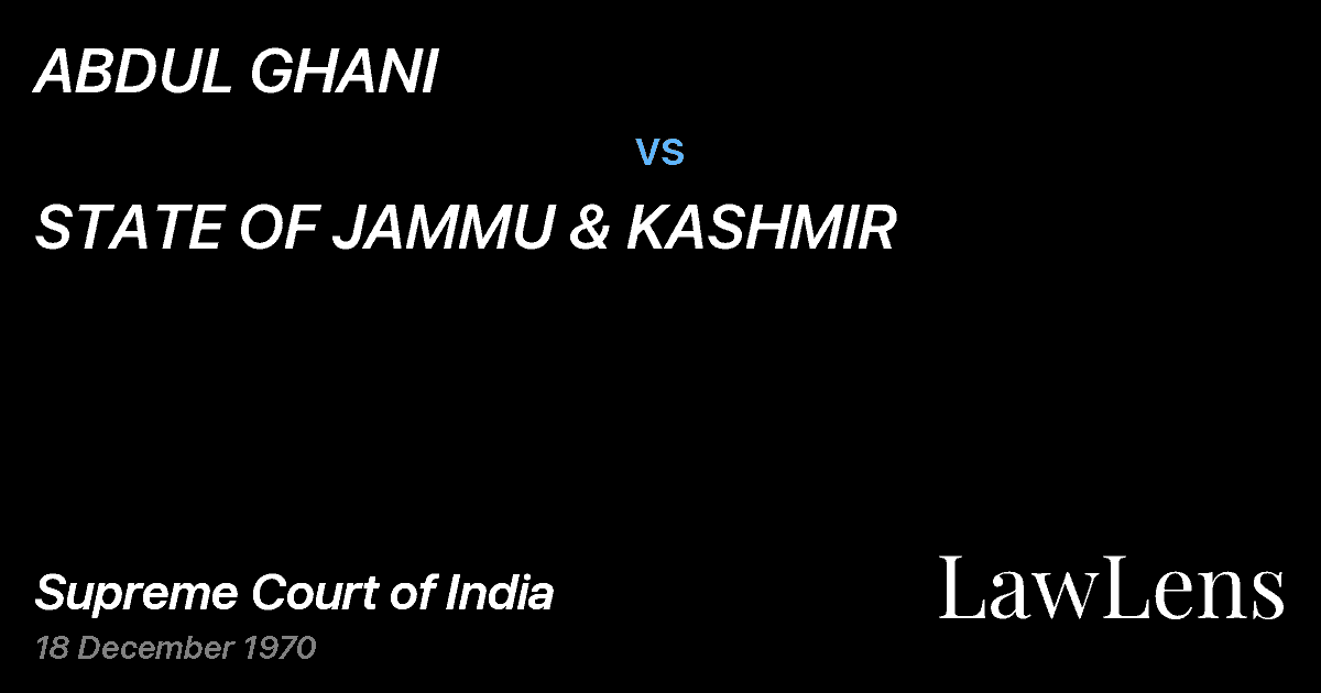 Preview image for ABDUL GHANI vs. STATE OF JAMMU & KASHMIR