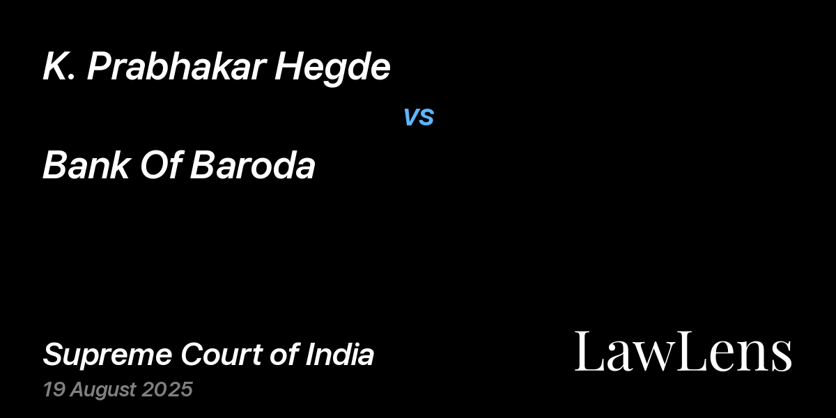 Preview image for K. PRABHAKAR HEGDE vs. BANK OF BARODA