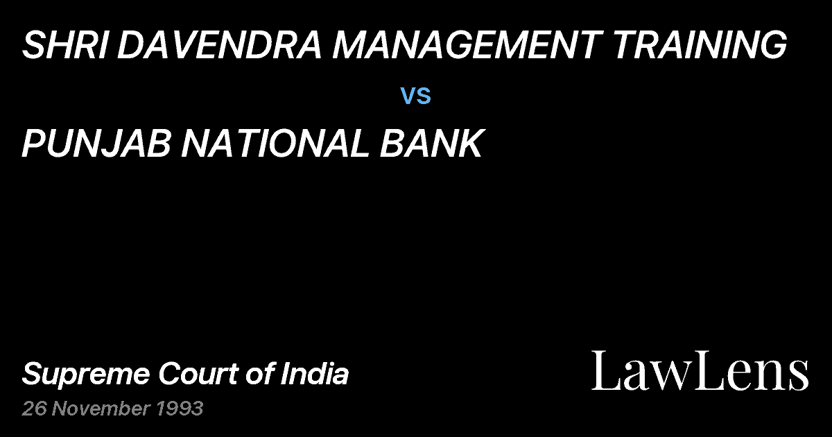 Preview image for SHRI DAVENDRA MANAGEMENT TRAINING vs. PUNJAB NATIONAL BANK