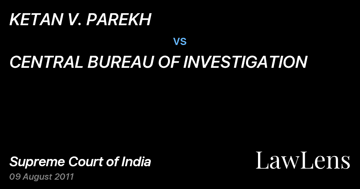 Preview image for KETAN V. PAREKH vs. CENTRAL BUREAU OF INVESTIGATION