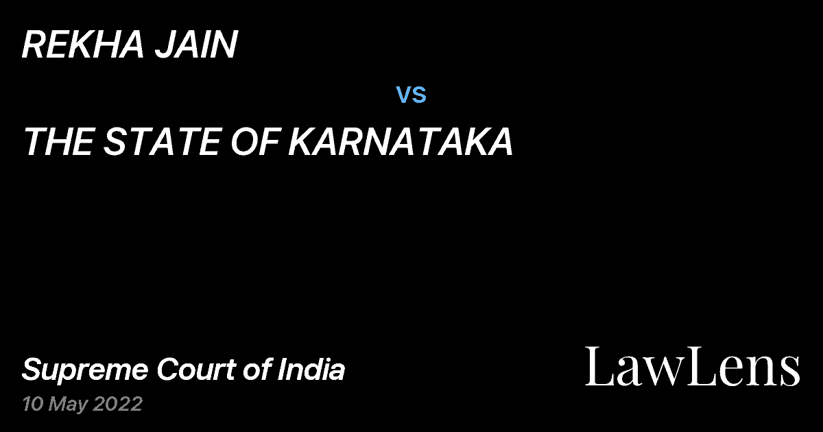 Preview image for REKHA JAIN vs. THE STATE OF KARNATAKA