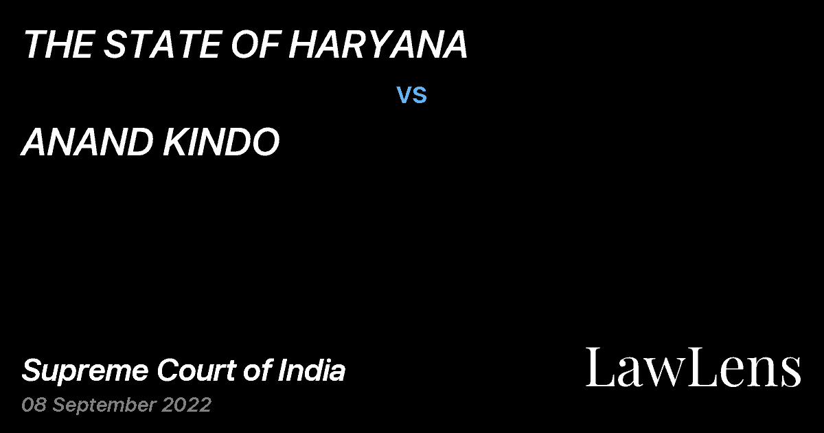 Preview image for THE STATE OF HARYANA vs. ANAND KINDO