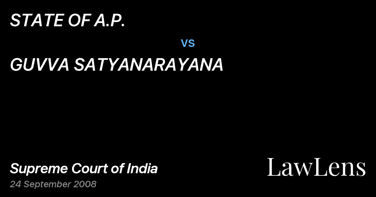 Preview image for STATE OF A.P. vs. GUVVA SATYANARAYANA