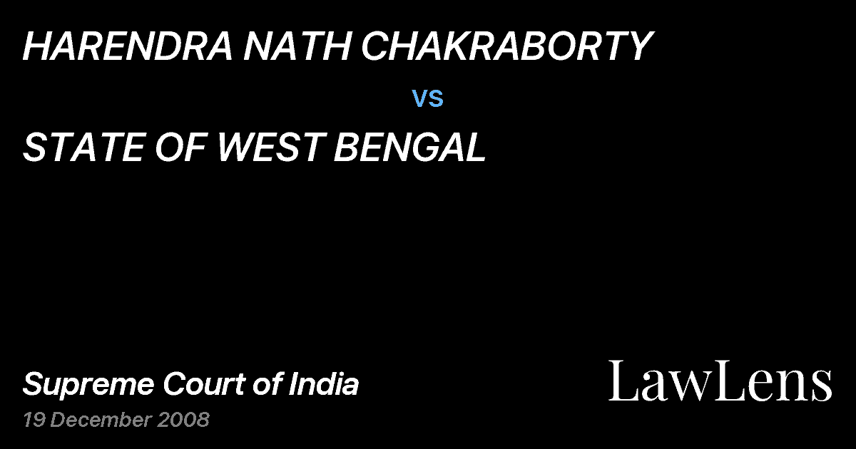 Preview image for HARENDRA NATH CHAKRABORTY vs. STATE OF WEST BENGAL