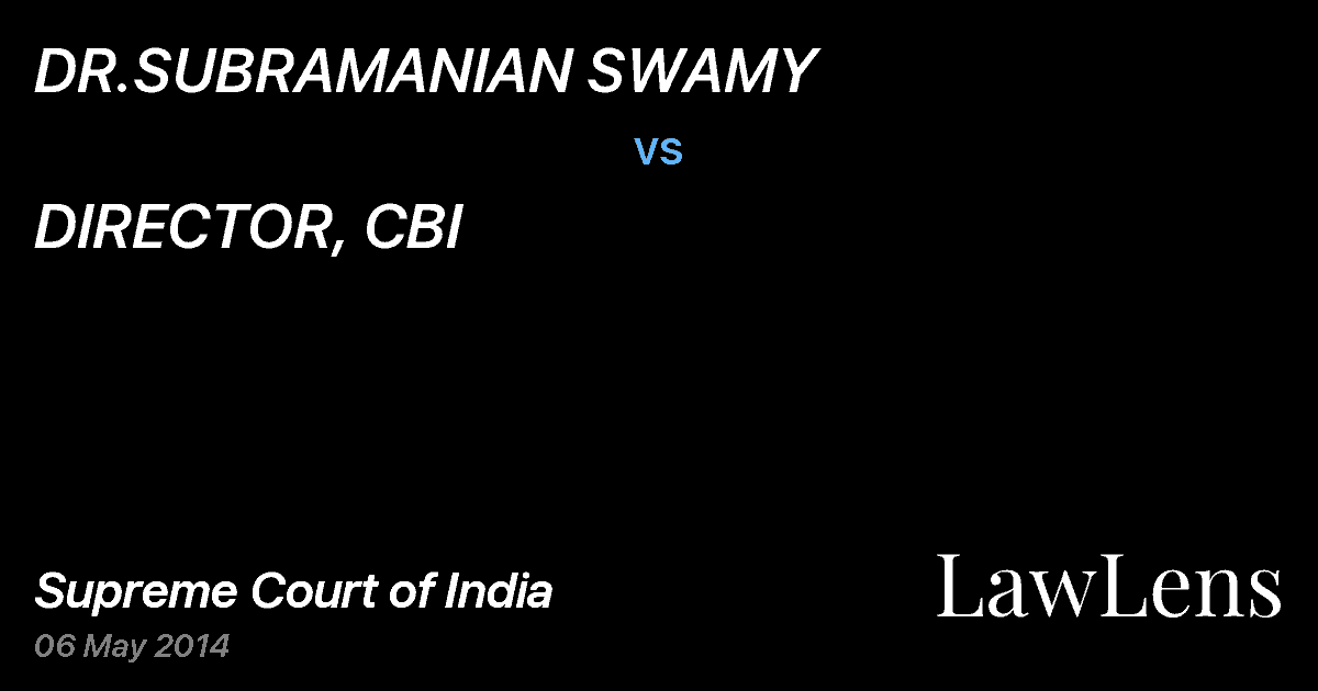 Preview image for DR.SUBRAMANIAN SWAMY vs. DIRECTOR, CBI