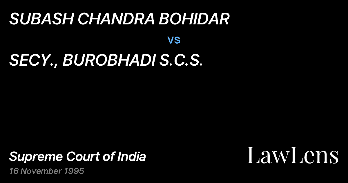 Preview image for SUBASH CHANDRA BOHIDAR vs. SECY., BUROBHADI S.C.S.