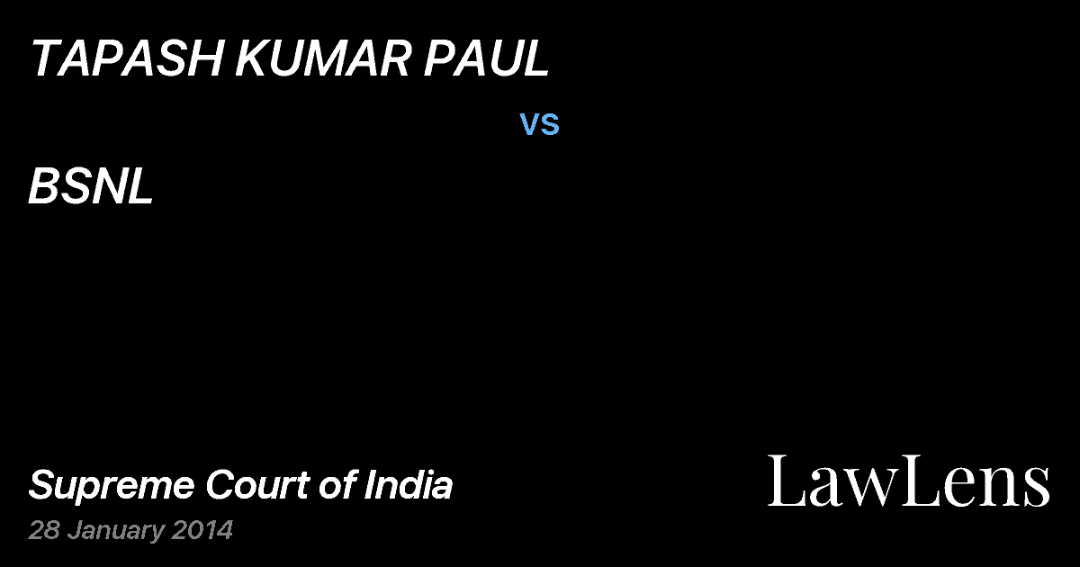 Preview image for TAPASH KUMAR PAUL vs. BSNL