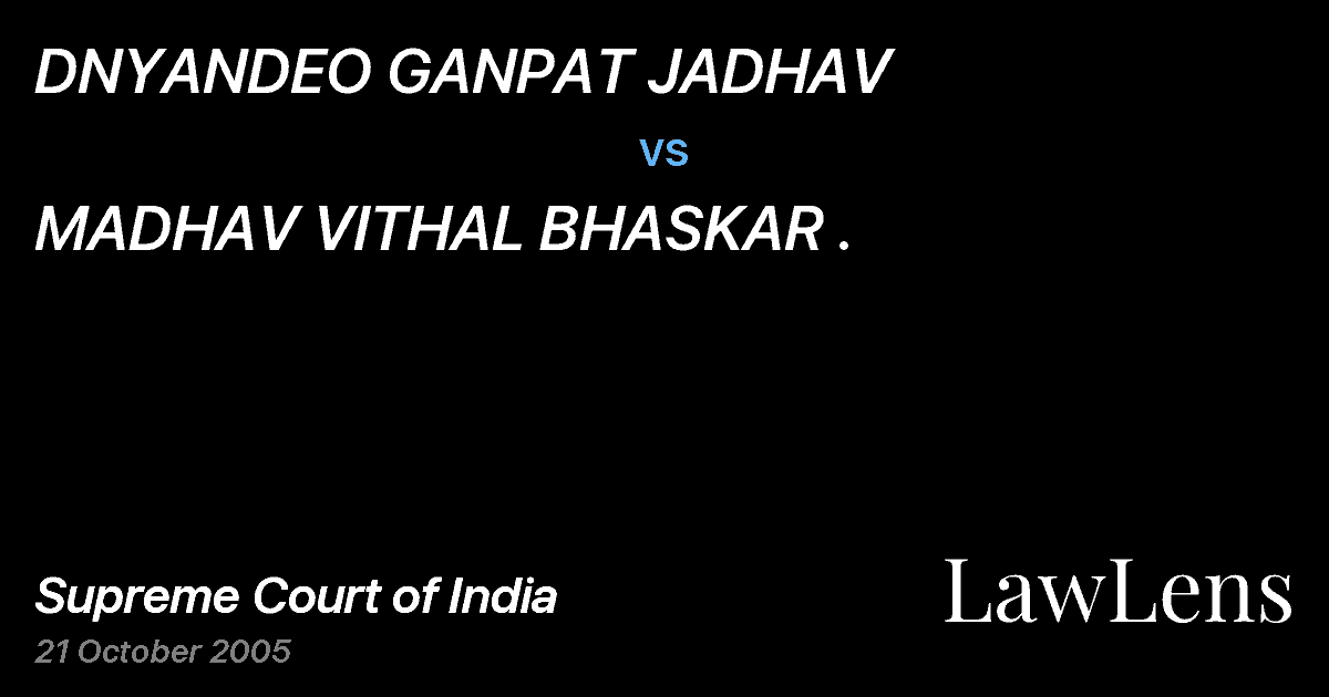 Preview image for DNYANDEO GANPAT JADHAV vs. MADHAV VITHAL BHASKAR .