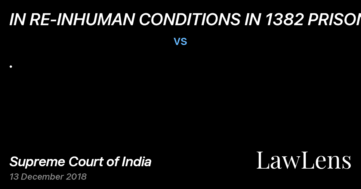 Preview image for IN RE-INHUMAN CONDITIONS IN 1382 PRISONS vs. .