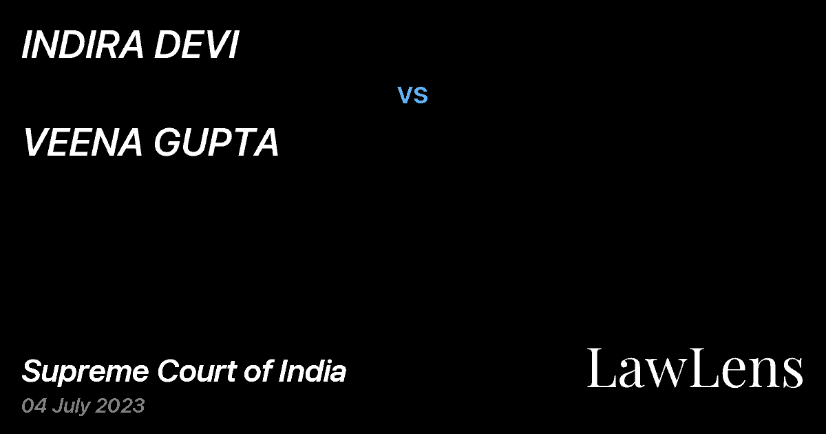 Preview image for INDIRA DEVI vs. VEENA GUPTA