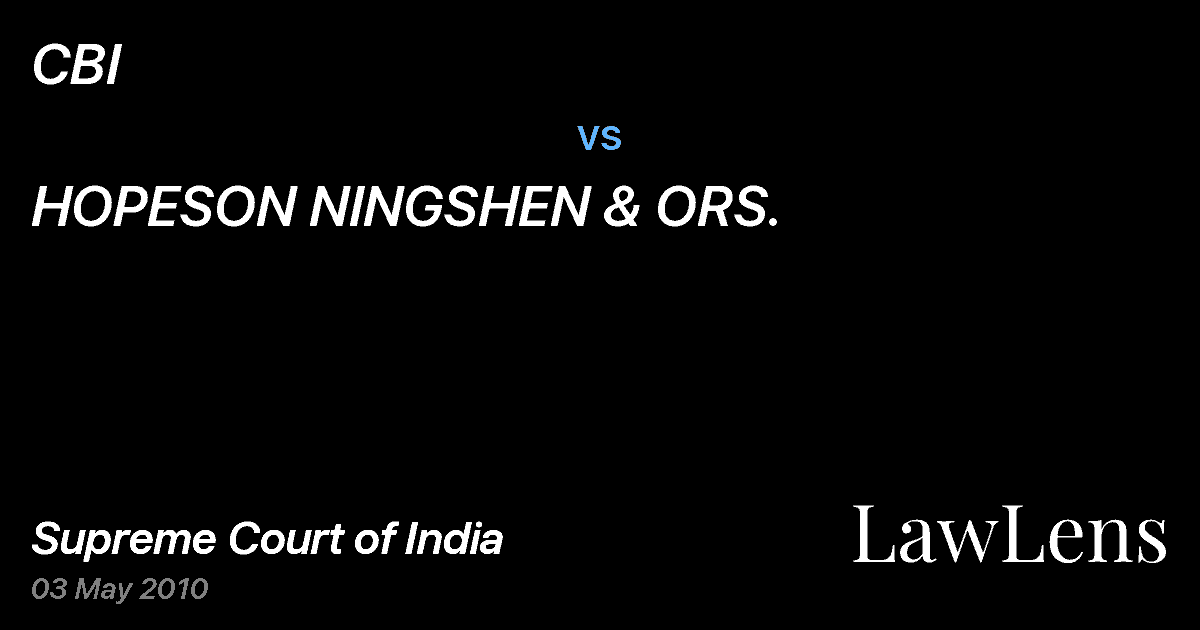 Preview image for CBI vs. HOPESON NINGSHEN & ORS.