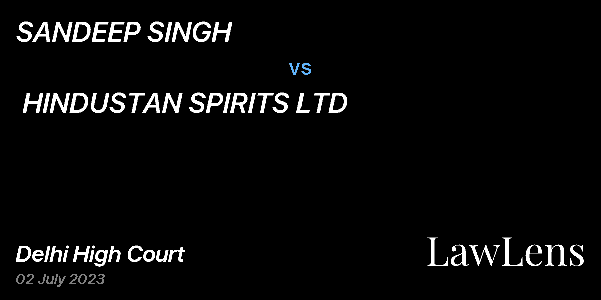 Preview image for SANDEEP SINGH  vs.  HINDUSTAN SPIRITS LTD