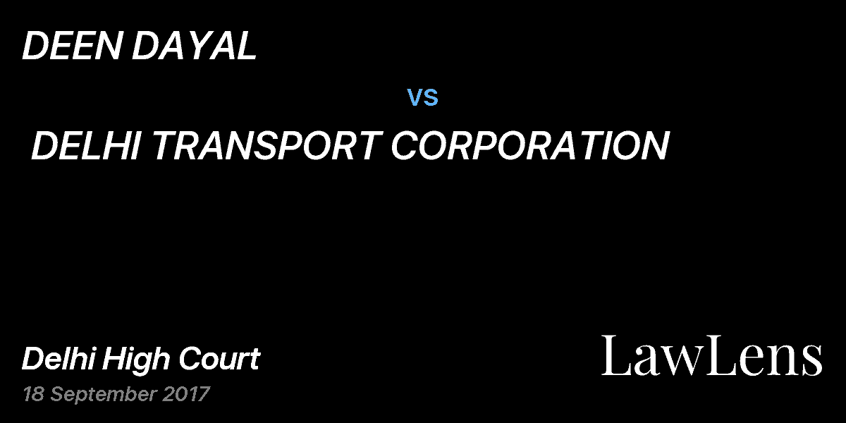 Preview image for DEEN DAYAL   vs.  DELHI TRANSPORT CORPORATION
