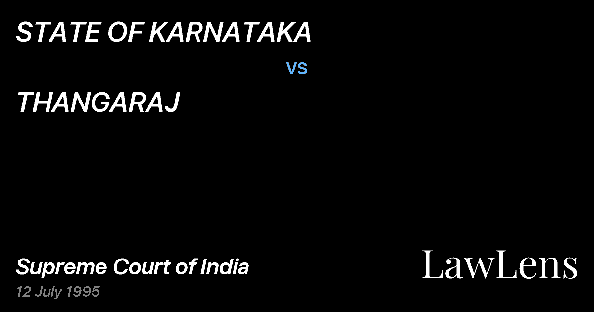 Preview image for STATE OF KARNATAKA vs. THANGARAJ