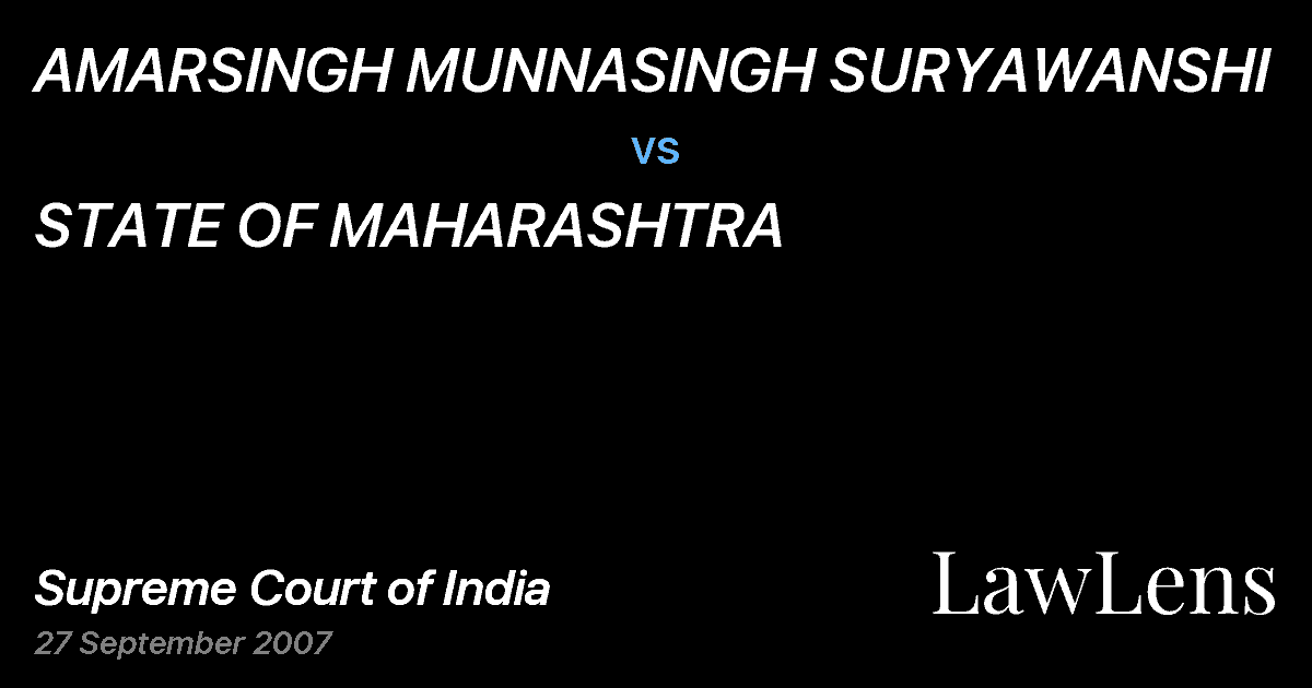 Preview image for AMARSINGH MUNNASINGH SURYAWANSHI vs. STATE OF MAHARASHTRA