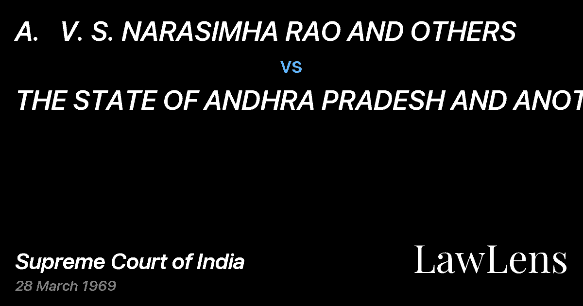 Preview image for A.   V. S. NARASIMHA RAO AND OTHERS vs. THE STATE OF ANDHRA PRADESH AND ANOTHER
