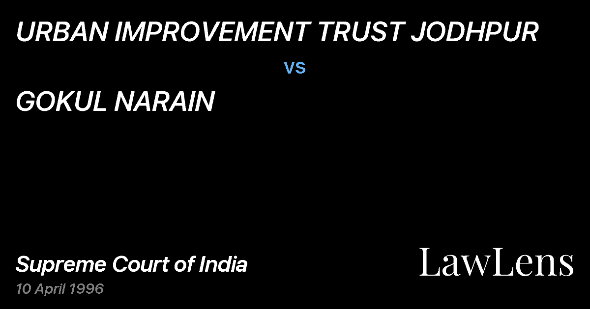 Preview image for URBAN IMPROVEMENT TRUST JODHPUR vs. GOKUL NARAIN
