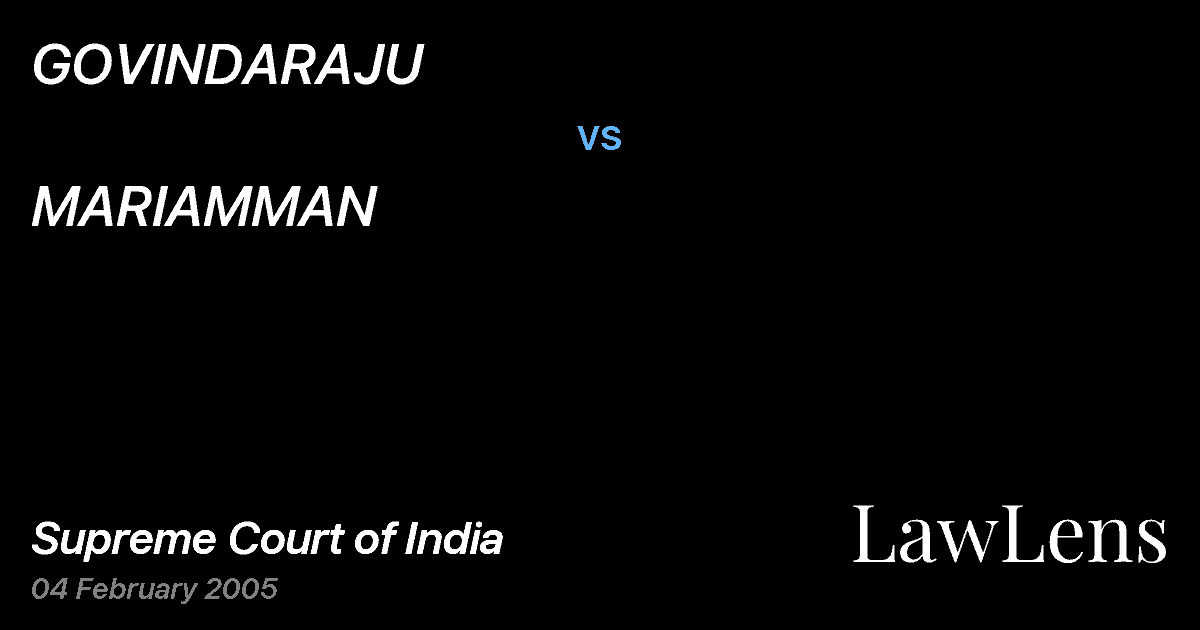 Preview image for GOVINDARAJU vs. MARIAMMAN