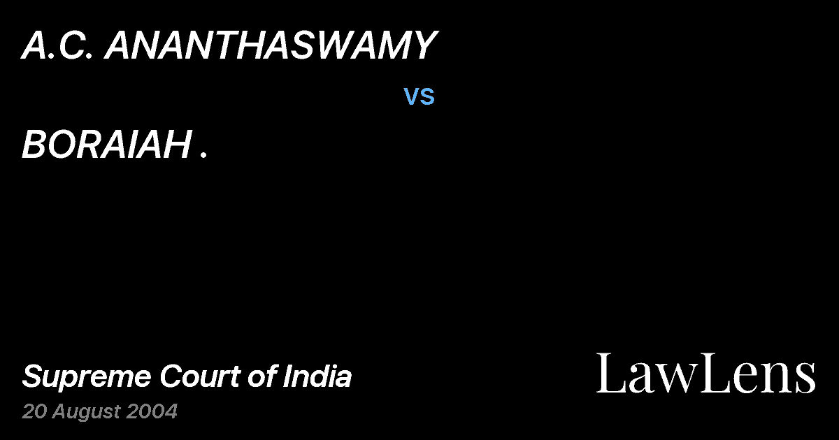 Preview image for A.C. ANANTHASWAMY vs. BORAIAH .