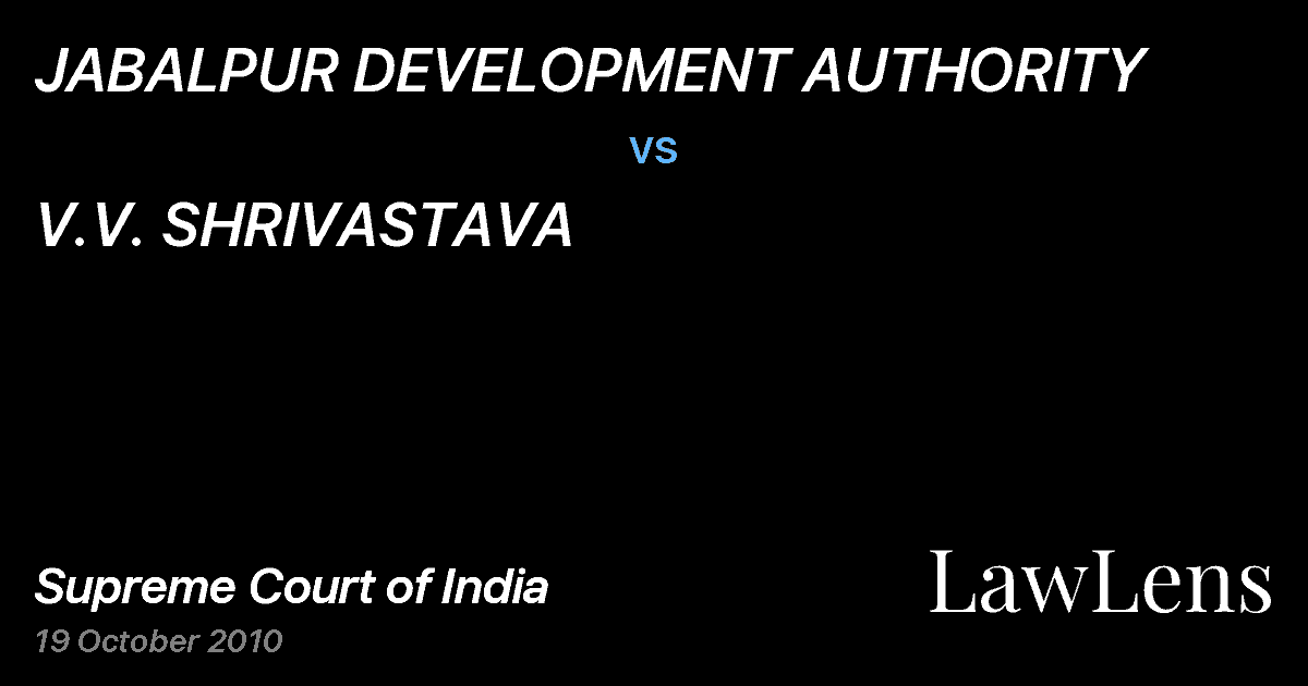 Preview image for JABALPUR DEVELOPMENT AUTHORITY vs. V.V. SHRIVASTAVA