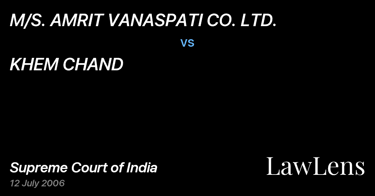 Preview image for M/S. AMRIT VANASPATI CO. LTD. vs. KHEM CHAND