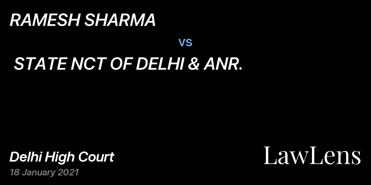 Preview image for RAMESH SHARMA  vs.  STATE NCT OF DELHI & ANR.