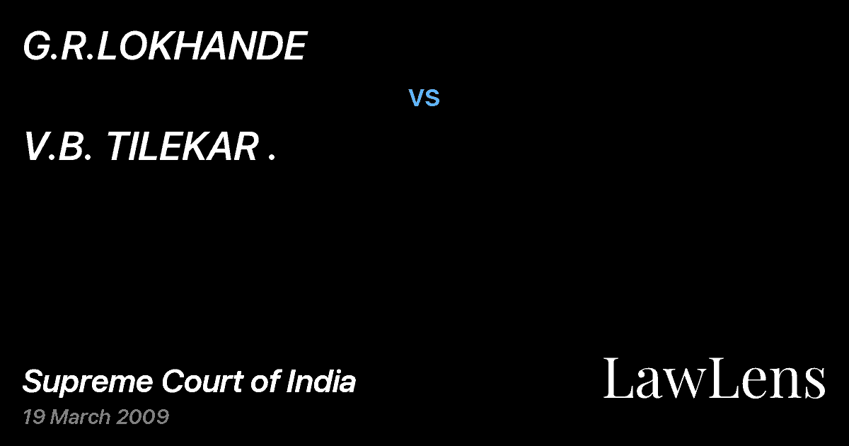 Preview image for G.R.LOKHANDE vs. V.B. TILEKAR .