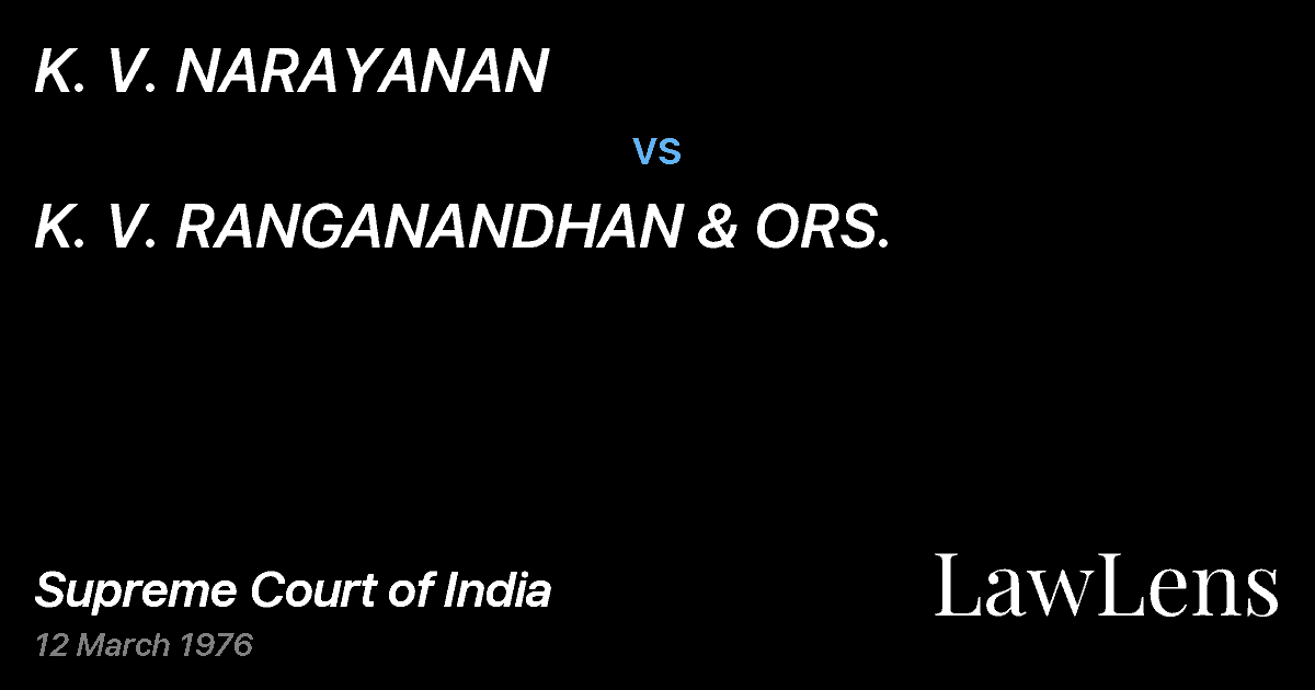 Preview image for K. V. NARAYANAN vs. K. V. RANGANANDHAN & ORS.