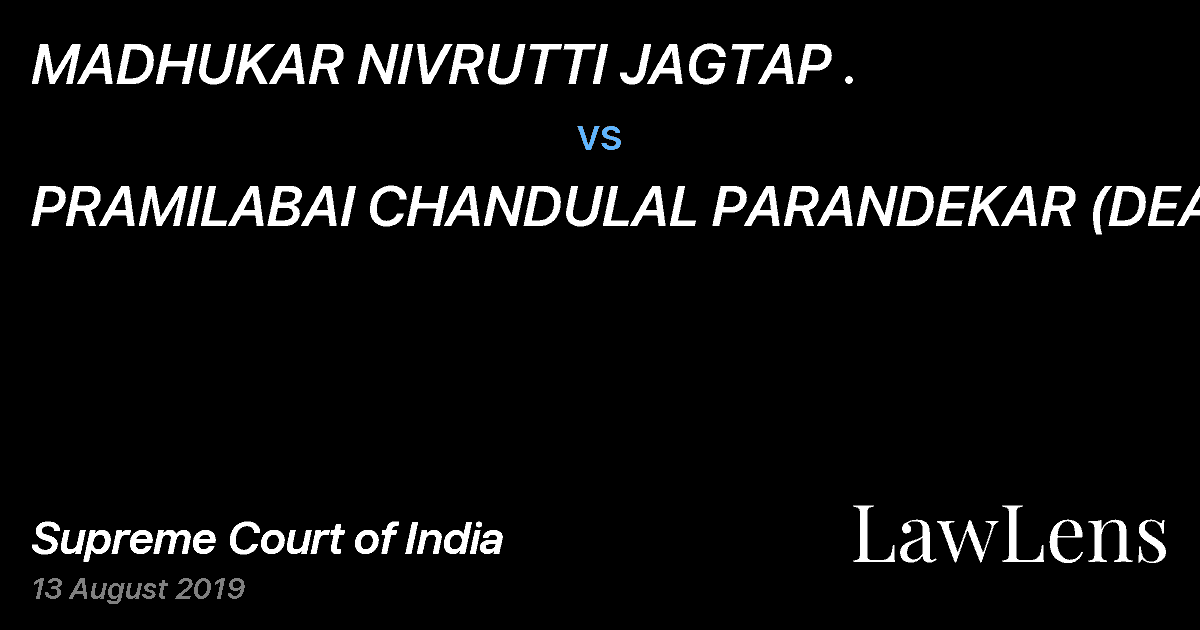 Preview image for MADHUKAR NIVRUTTI JAGTAP . vs. PRAMILABAI CHANDULAL PARANDEKAR (DEAD)