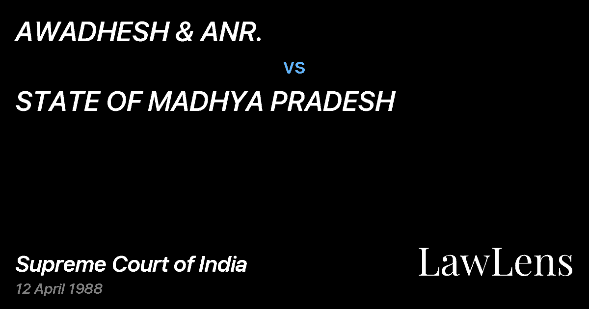 Preview image for AWADHESH & ANR. vs. STATE OF MADHYA PRADESH