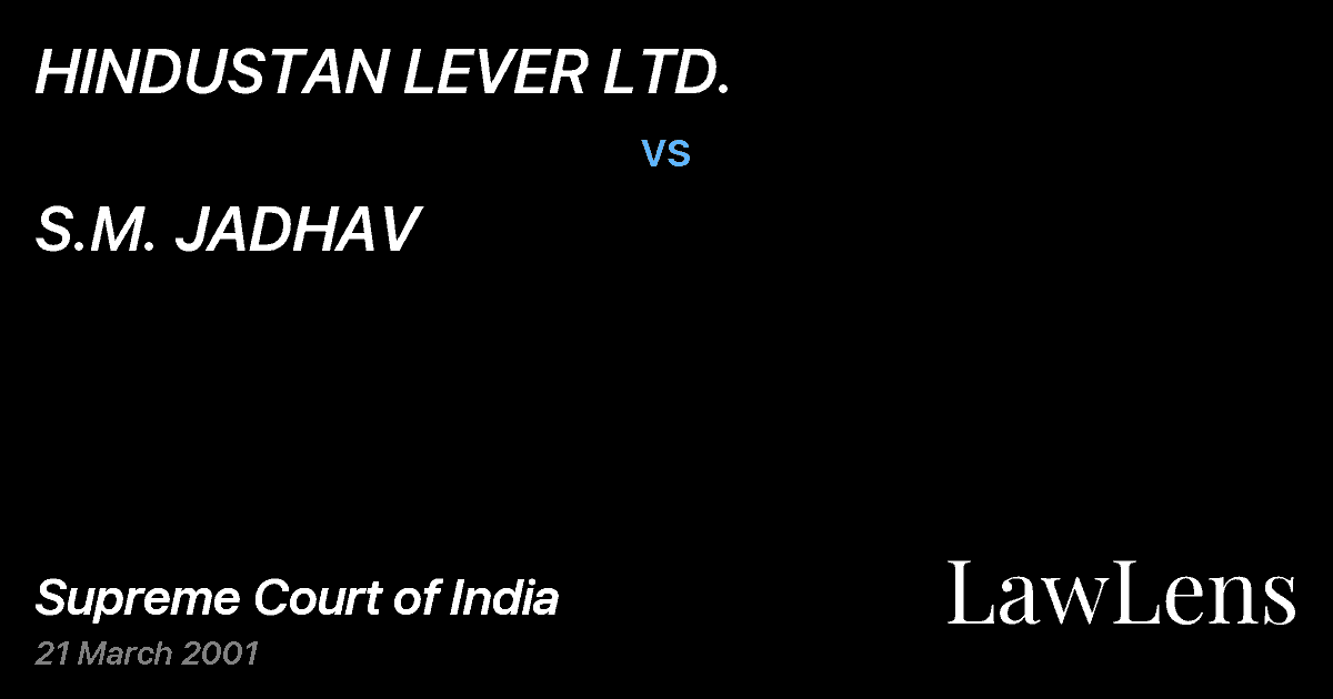 Preview image for HINDUSTAN LEVER LTD. vs. S.M. JADHAV