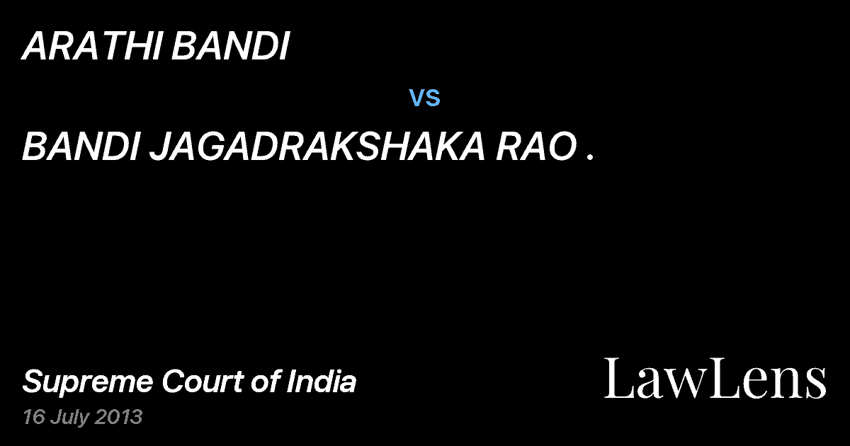 Preview image for ARATHI BANDI vs. BANDI JAGADRAKSHAKA RAO .