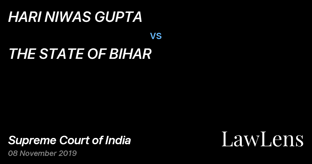 Preview image for HARI NIWAS GUPTA vs. THE STATE OF BIHAR