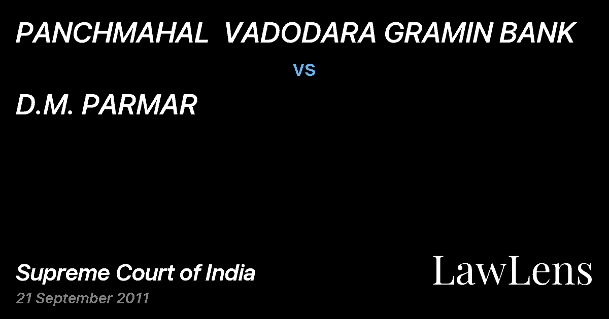 Preview image for PANCHMAHAL  VADODARA GRAMIN BANK vs. D.M. PARMAR