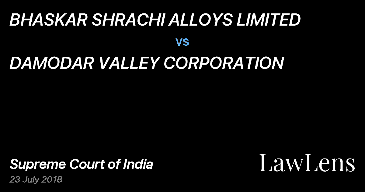 Preview image for BHASKAR SHRACHI ALLOYS LIMITED vs. DAMODAR VALLEY CORPORATION
