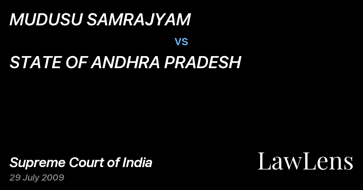 Preview image for MUDUSU SAMRAJYAM vs. STATE OF ANDHRA PRADESH