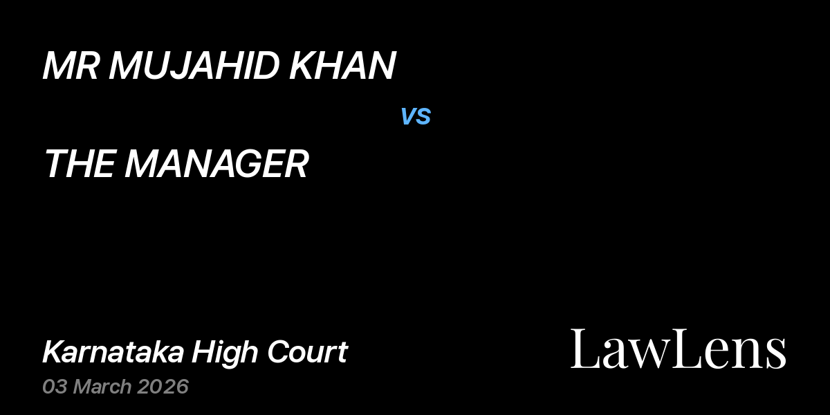 Preview image for MR MUJAHID KHAN vs. THE MANAGER