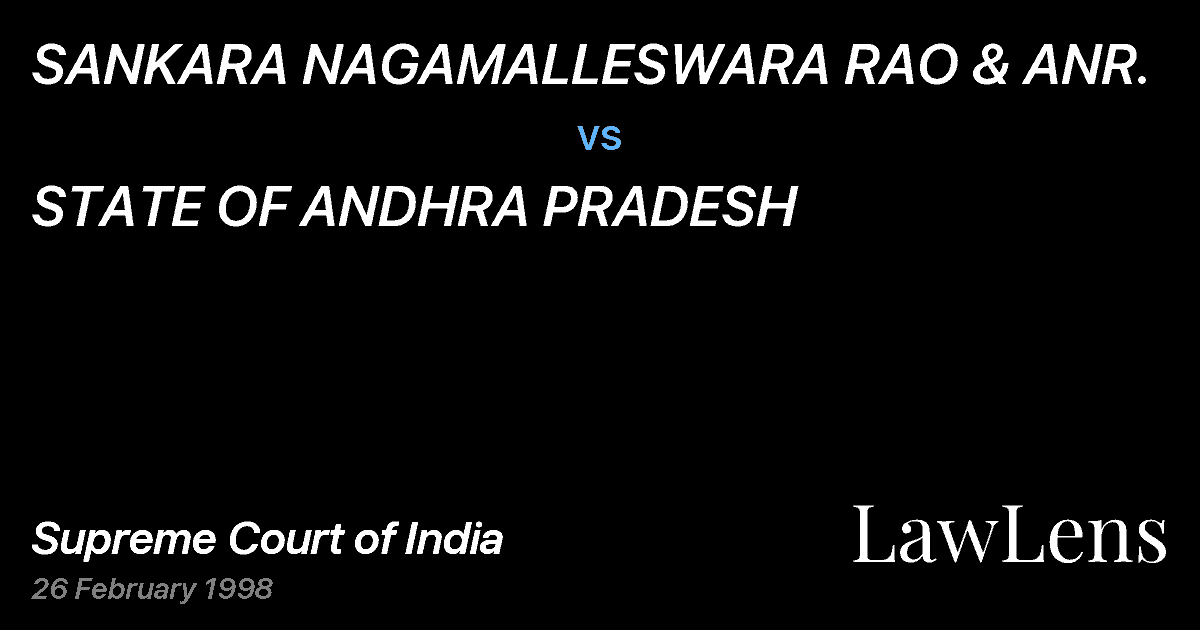 Preview image for SANKARA NAGAMALLESWARA RAO & ANR. vs. STATE OF ANDHRA PRADESH