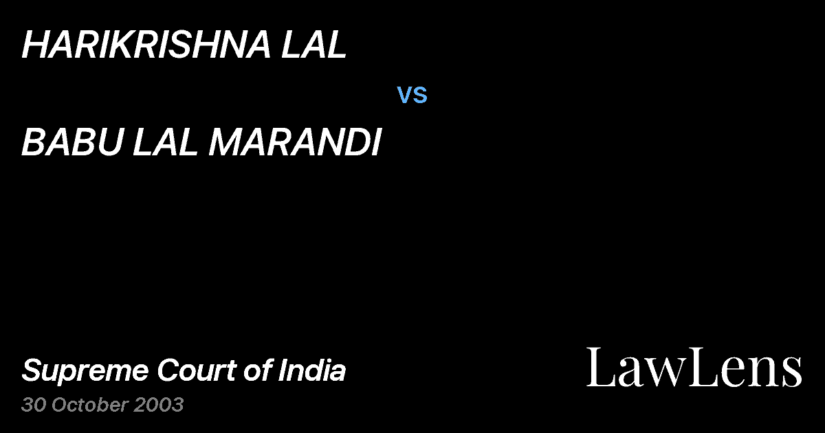 Preview image for HARIKRISHNA LAL vs. BABU LAL MARANDI