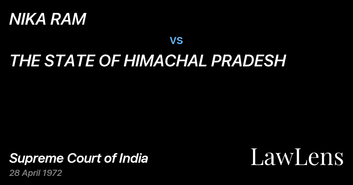Preview image for NIKA RAM vs. THE STATE OF HIMACHAL PRADESH
