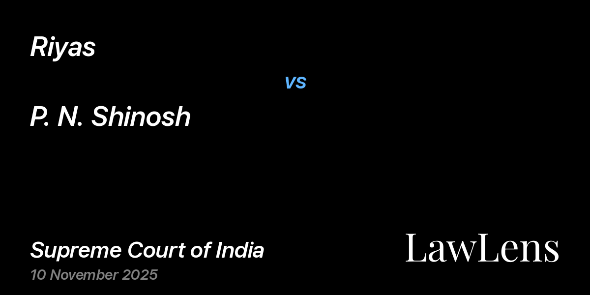 Preview image for Riyas vs. P. N. Shinosh