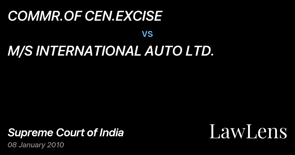 Preview image for COMMR.OF CEN.EXCISE vs. M/S INTERNATIONAL AUTO LTD.
