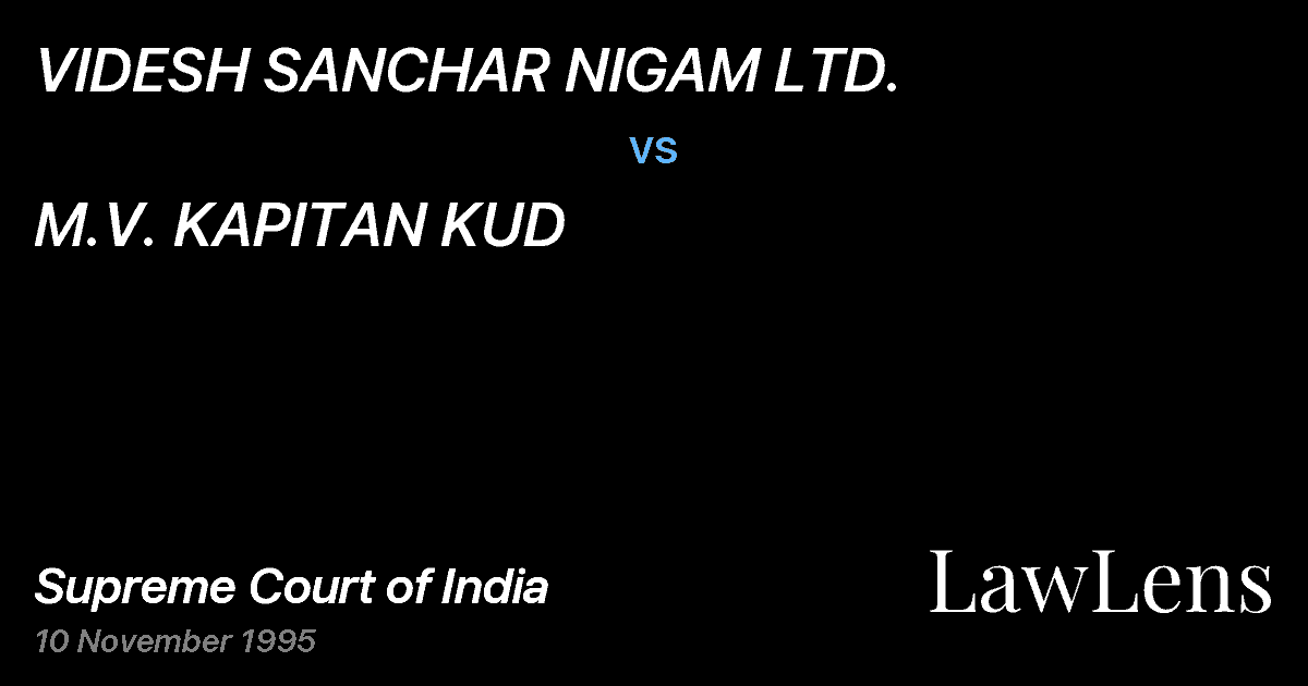 Preview image for VIDESH SANCHAR NIGAM LTD. vs. M.V. KAPITAN KUD